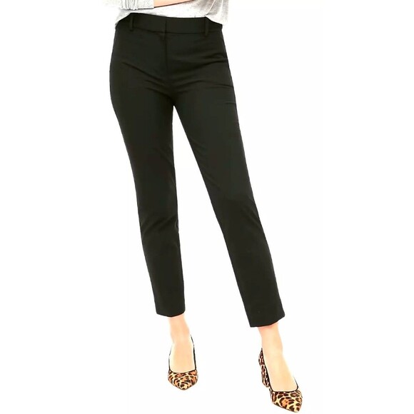 J.Crew Black Petite Slim Cropped Ruby Pants Stretch Twill Black K0106 Size 4P - Picture 1 of 6